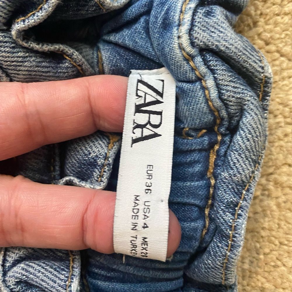 Zara Barrel High-Waist Blue Women’s Jeans Size 4 - Picture 2 of 6